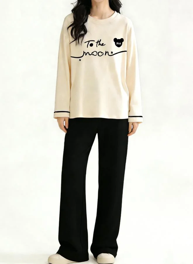 تايك تو طقم بيجاما بمقاس كبير من بنطال وتيشيرت بطبعة جرافيك